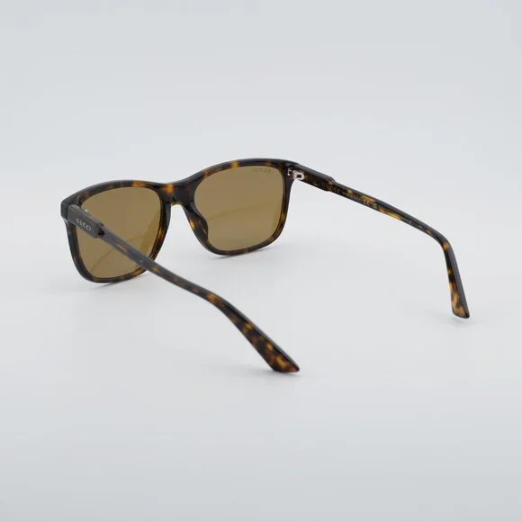 Gucci GG1819S 002 Sunglasses Dark Havana Square Frame, Brown Lenses Gucci GG1819S 002 Rectangular Sunglasses Dark Havana - eye  main image 3